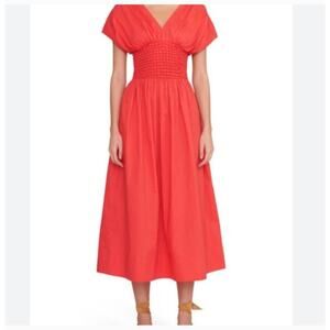 Staud Jackson Midi Dress in Hibiscus Size: M